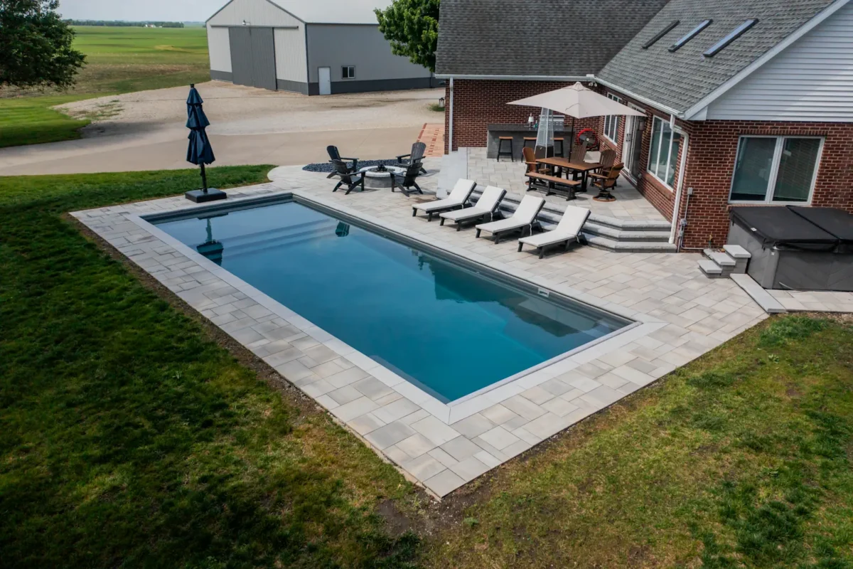 Completed pool installation project