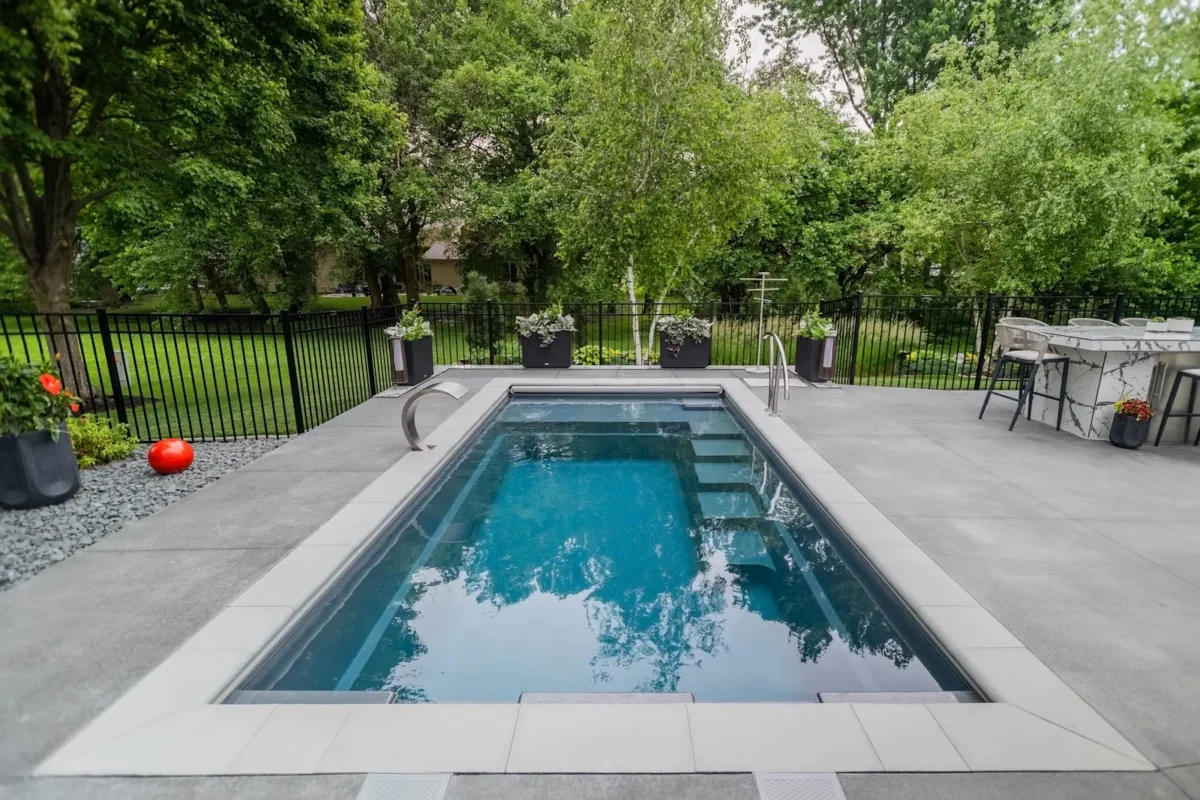 Completed pool installation project